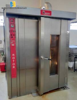 Stainless steel rotary oven with Supremax gas double cart