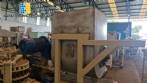 Stainless steel mixer with conveyor belt