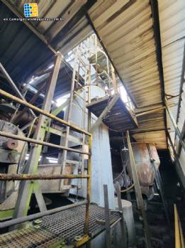 Gas scrubber system, fiberglass tower and chimney