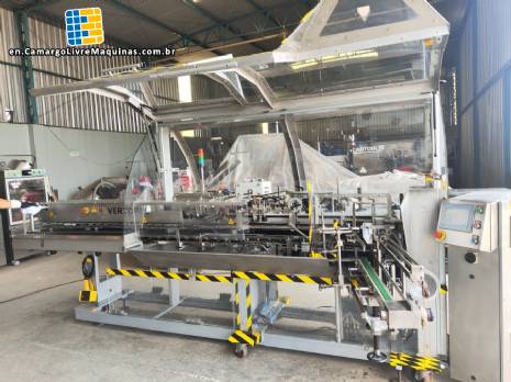 Fabrima Vertopac VP 120 vertical cartoner with medicine leaflet inserter
