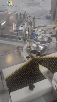 Labeling machine for injectable drop vials 24,000 vials per hour Bausch year 2026