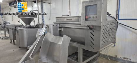 Stainless steel paddle mixer with 2 shafts Montemil MTM 500 for meats, sausages, pet food, and pasta.