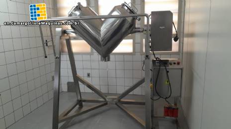 Stainless steel V-mixer, 50 kg, HEFESTO do Brasil