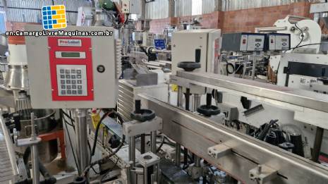 Prolabel double-head labeling machine for flat bottles