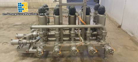 Alfa Laval / Tetra Pak stainless steel sanitary valve cluster for dairy products, milk, and beverages Alfa Laval / Tetra Pak stainless steel sanitary valve cluster for dairy products, milk, and beverages