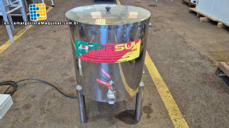 Stainless steel jacketed storage tank with electric heating, 70 liters, PR Sul Stainless steel jacketed storage tank with electric heating, 70 liters, PR Sul